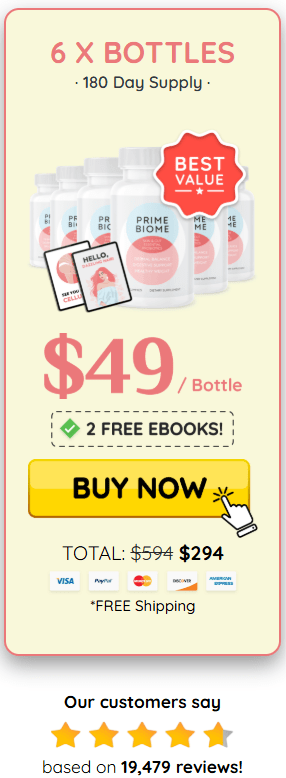Primebiome 6 bottle buy button